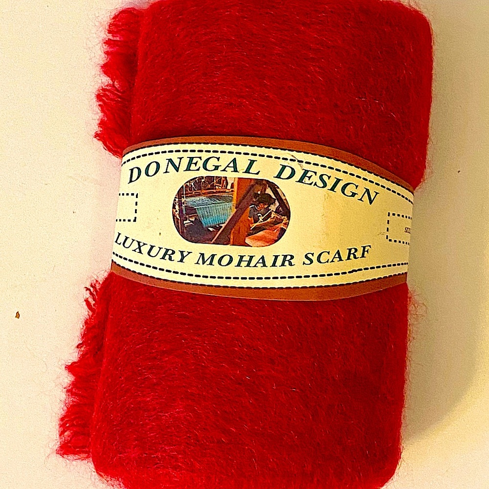 Donegal Design red mohair scarf